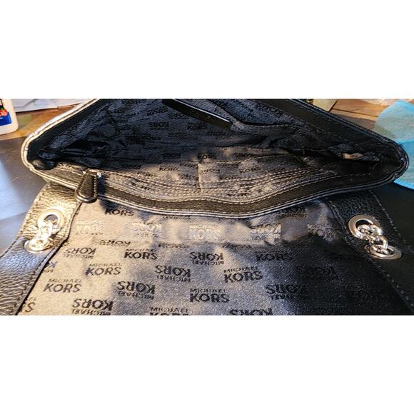 MICHAEL Michael Kors Fulton Small Shoulder Flap bag blue black - Picture 3 of 9